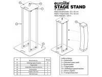 EUROLITE 2x Stage Stand 150cm inkl. Cover schwarz/wei + Tasche