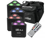 EUROLITE LED-Set 4xTL-3 RGB+UV Trusslight+Softbag+Fernbedienung
